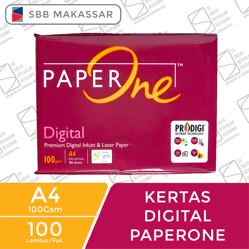 

PaperOne Digital Kertas HVS A4 100 gsm - 100 Lembar