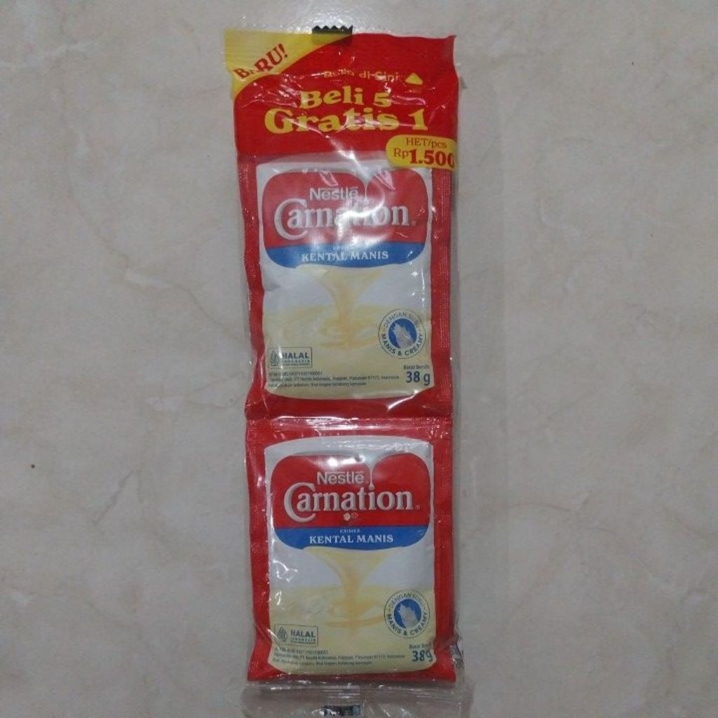 

Carnation Susu Kental Manis Sachet 1 pack isi 6 Sachet
