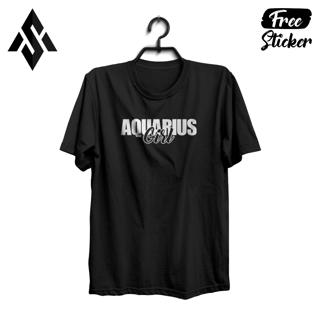 Kaos Aquarius Girl-Kaos Wanita Zodiak Horoskop Aquarius-T Shirt Wanita Zodiak Aquarius