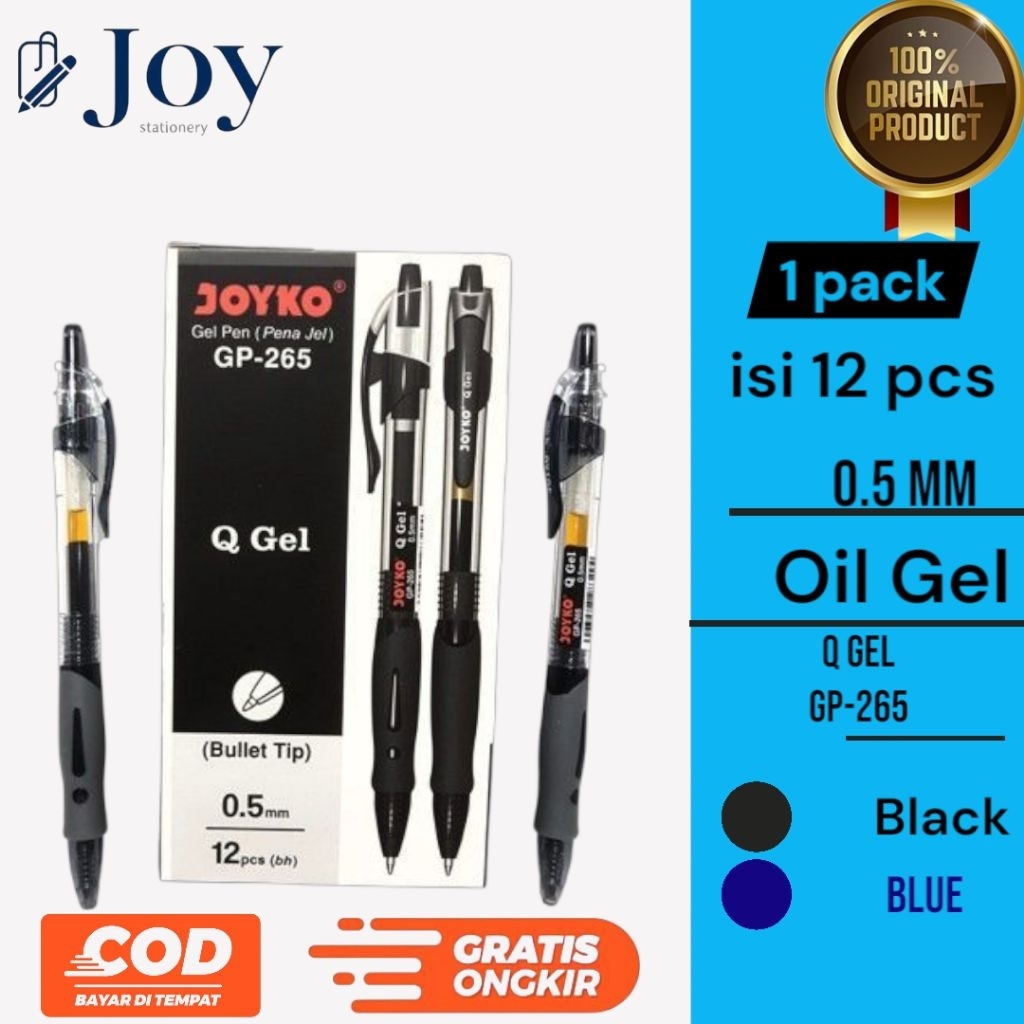 

Ballpoint Gel Joyko Q gel GP-265 Isi 12 Pcs (1 Lusin)