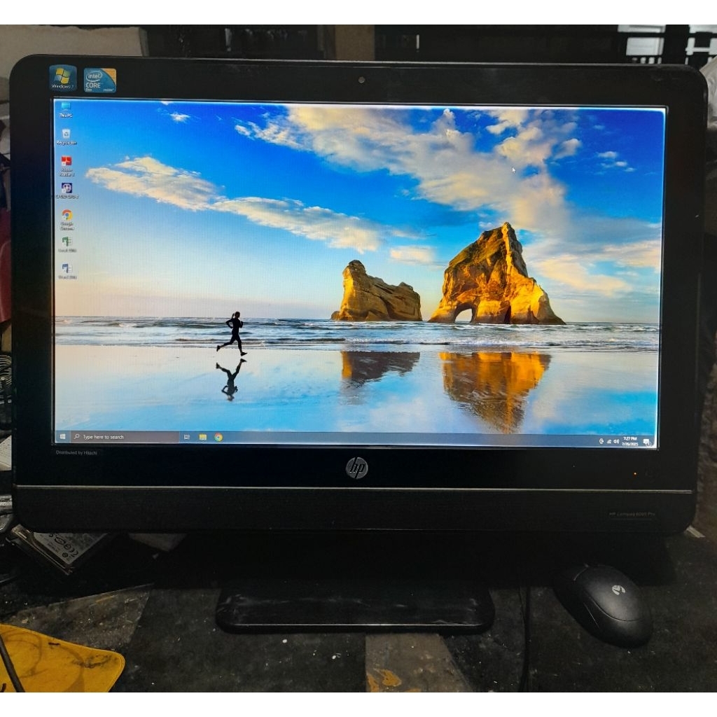 PC ALL IN ONE HP INTEL CORE 2 DUO CPU E7500 @ 2.93 GHZ LAYAR 22 INCHI
