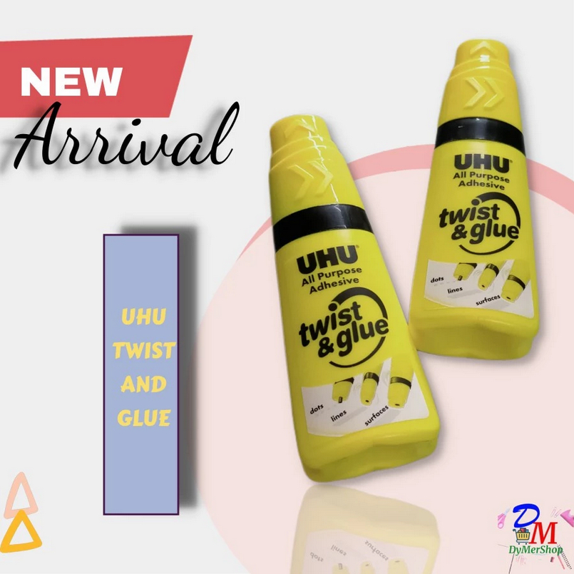 

Lem perekat UHU all purpose adhesive TWIST AND GLUE 35 Ml mililiter tube Ori 100% Original Asli Authentic