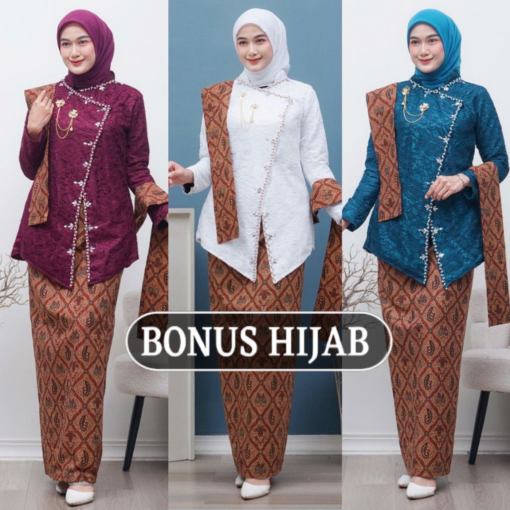 Kebaya janggan jumbo ld 120, kebaya janggan one set, kebaya janggan modern, one set Jawa, kebaya 1 s