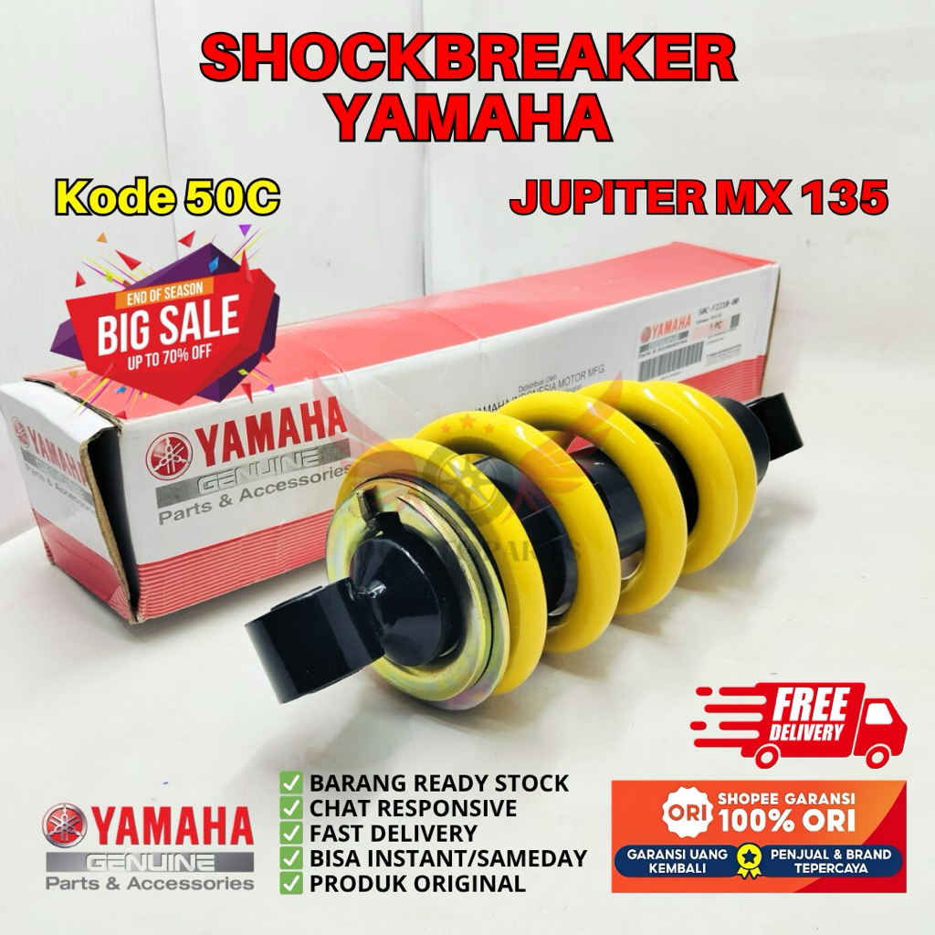 50C SHOCKBREAKER JUPITER MX 135 ORIGINAL YAMAHA GENUINE PARTS, SHOCKBREAKER JUIPTER MX KUNING, SHOCK
