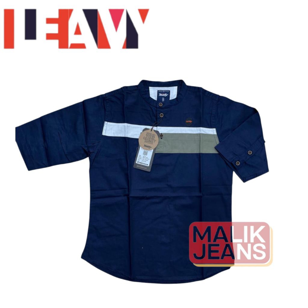 Kemeja Koko Anak Lengan 3/4 Leavy - Original - Kemko - COD