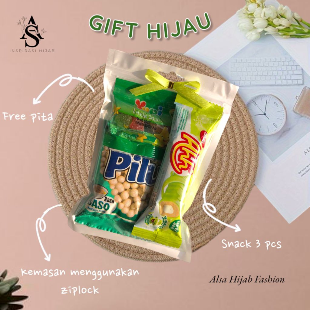 

- MINI GIFT SNACK HIJAU / PAKET JAJAN KECIL / MINI HAMPERS