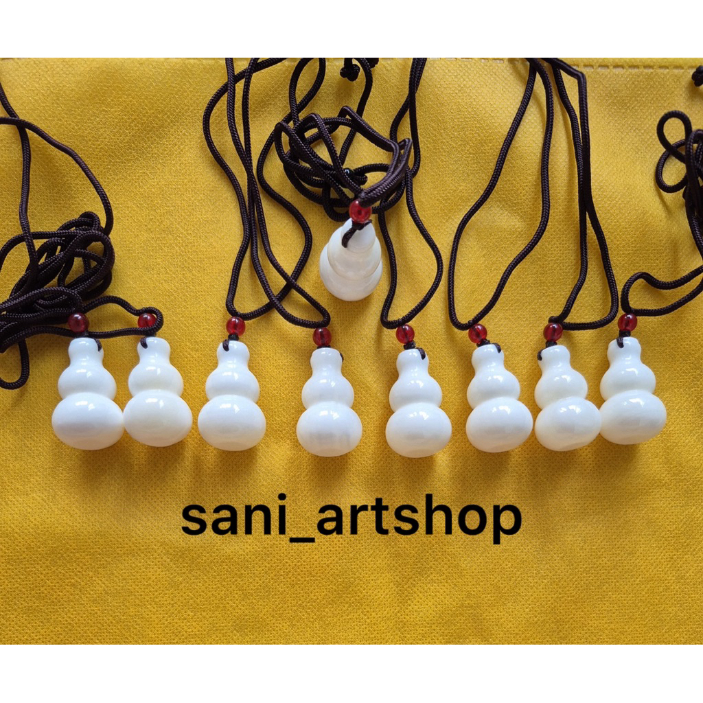 Kalung Liontin Giok - Liontin Putih - Liontin Kerang putih - Bambu - Zhu - Liontin Buddha - Kalung K