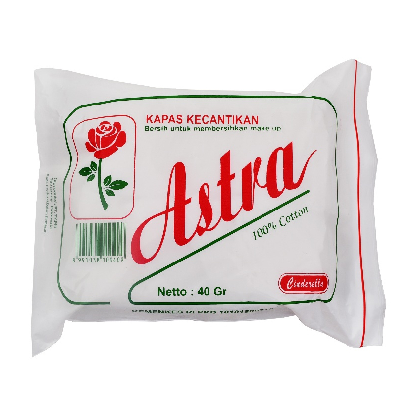 CINDERELLA KAPAS KECANTIKAN ASTRA 40GR 50GR 60GR