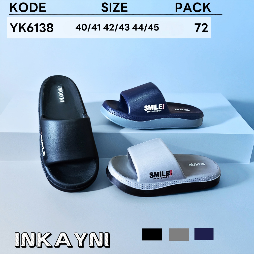 Sandal slip on pria dewasa YK6138 size 40-45 Sandal selop empuk pria dewasa