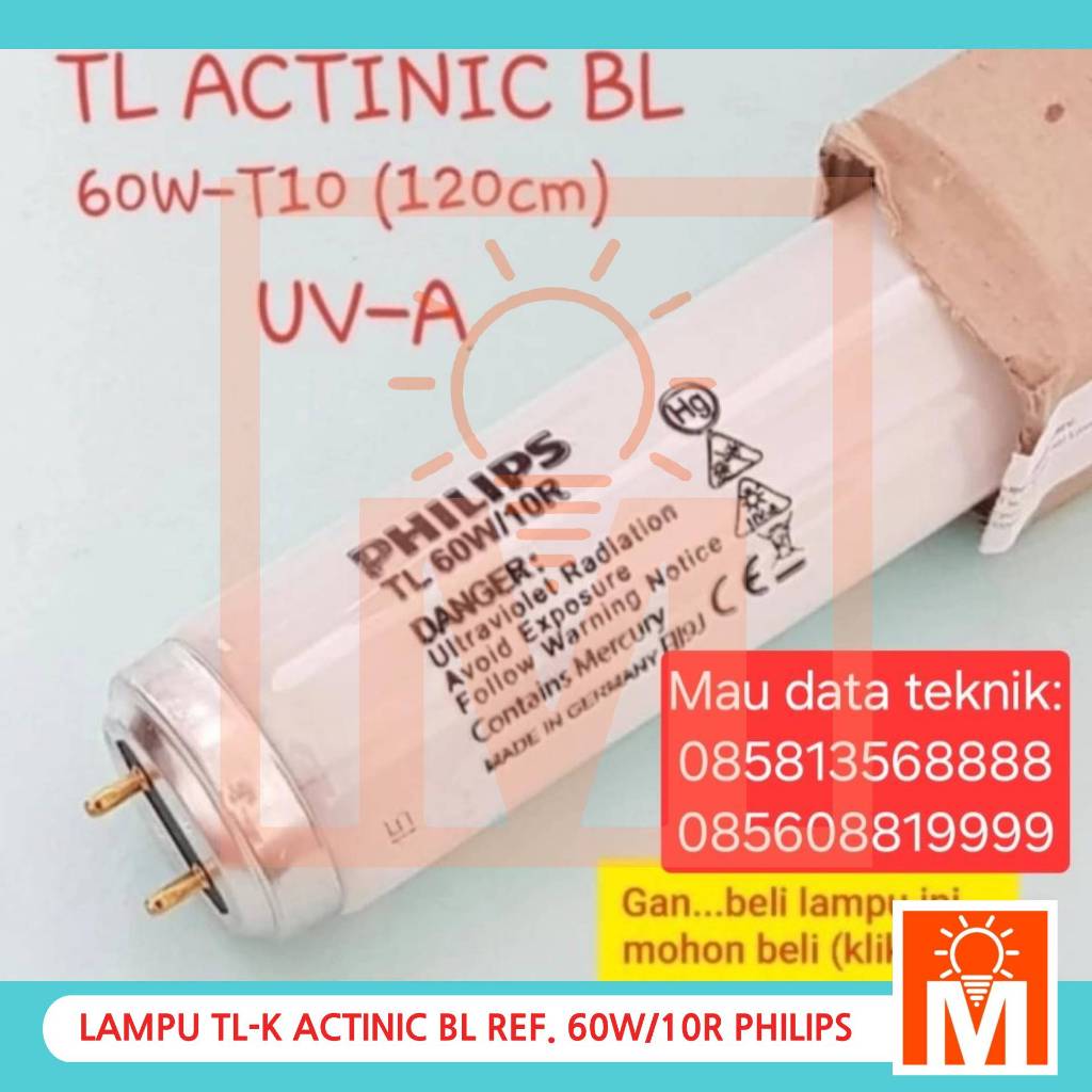 Lampu Actinic BL TL-K 60W / 10R Reflector UV-A Philips 120CM