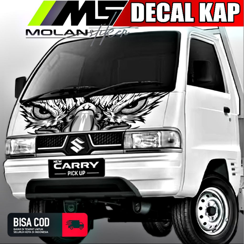 Decal Sticker Striping Variasi Kabin Depan Suzuki Carry Futura & Mitsubishi Colt T120SS Decal Kap/Ka