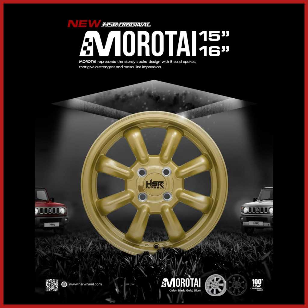pelek mobil model terbaru HSR Wheel Ring 15 dengan pilihan color MOROTAI