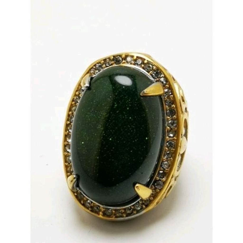 Cincin Akik Pria Black Opal Papua Jumbo Ring Titanium Super Mewah Hight Quality