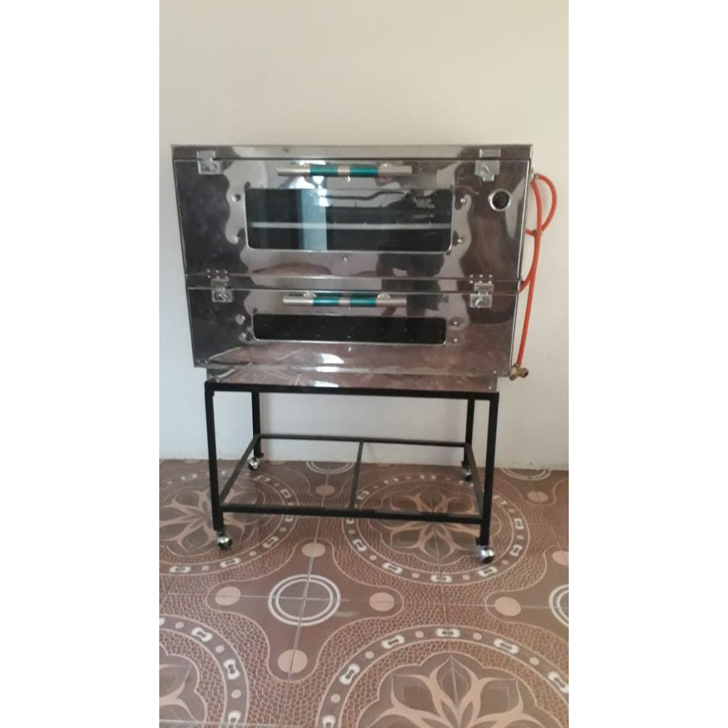 OVEN GAS STAINLESS // UKURAN 90X55 // PAKET LENGKAP