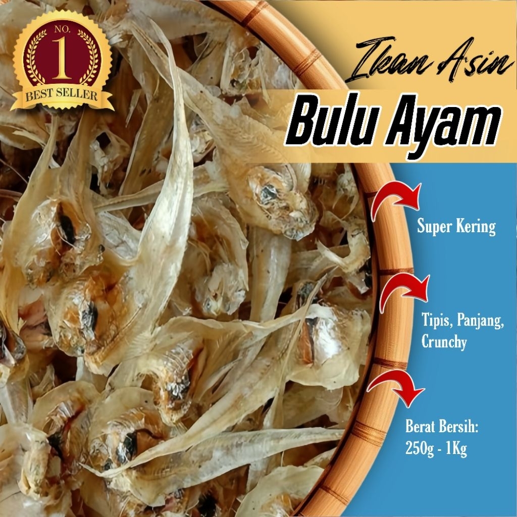 

1Kg Ikan Asin Bulu Ayam Super Murah - Fresh & Berkualitas