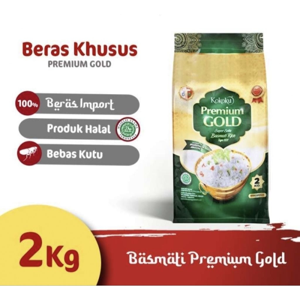 

Kokoku Premium Gold Basmathi 2 kg / Beras Kokoku Premium Gold Basmathi 2 kg / Beras / kokoku beras premium / beras thai