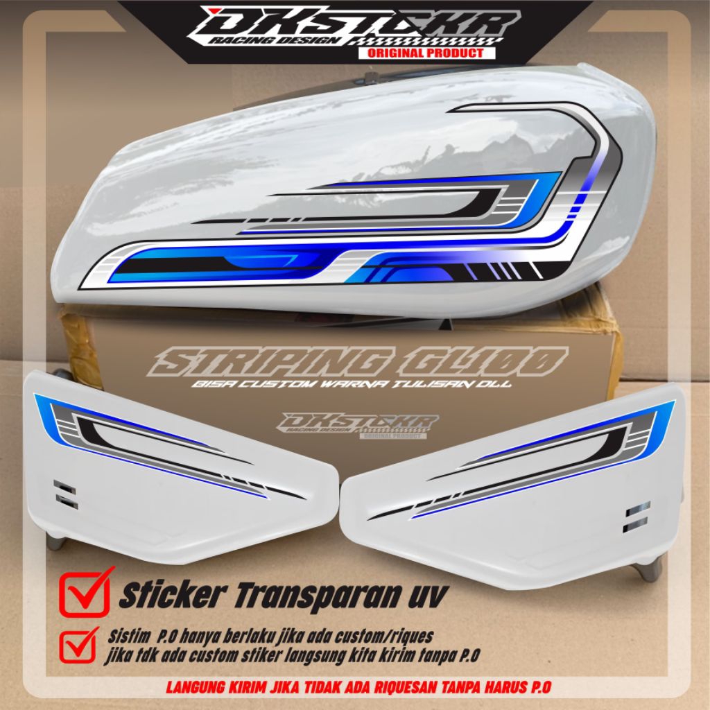 STRIPING GL 100 - STRIPING GL 100 CUSTOM - STRIPING GL 100 TRANSPARAN - STRIPING GL 100 BIRU MERAH U