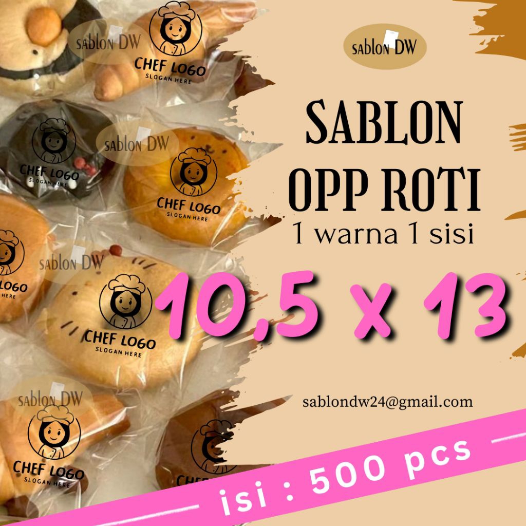 

Sablon plastik OPP 10,5x13 custom 500 pcs, TEBAL free design