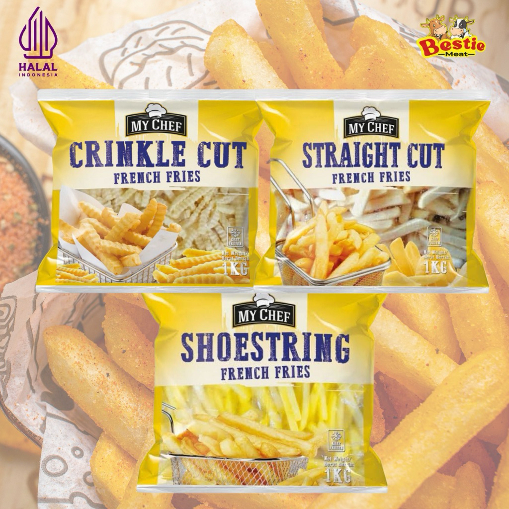 

My Chef Kentang Shoestring | Crinkle Cut | Straight Cut French Fries Kentang Goreng 1Kg