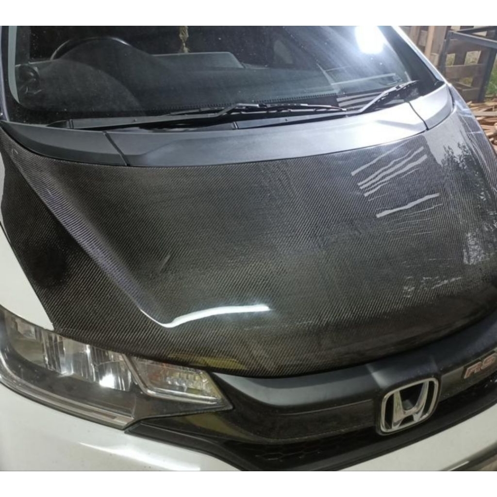 kap mesin Honda jazz gk5 oem carbon kevlar