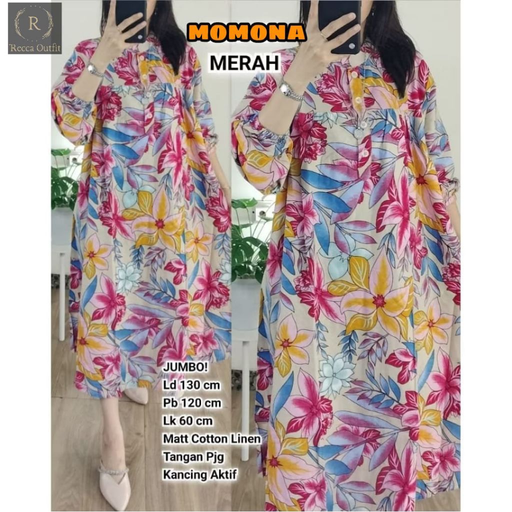 Atasan wanita linen jumbo LD 130 motif