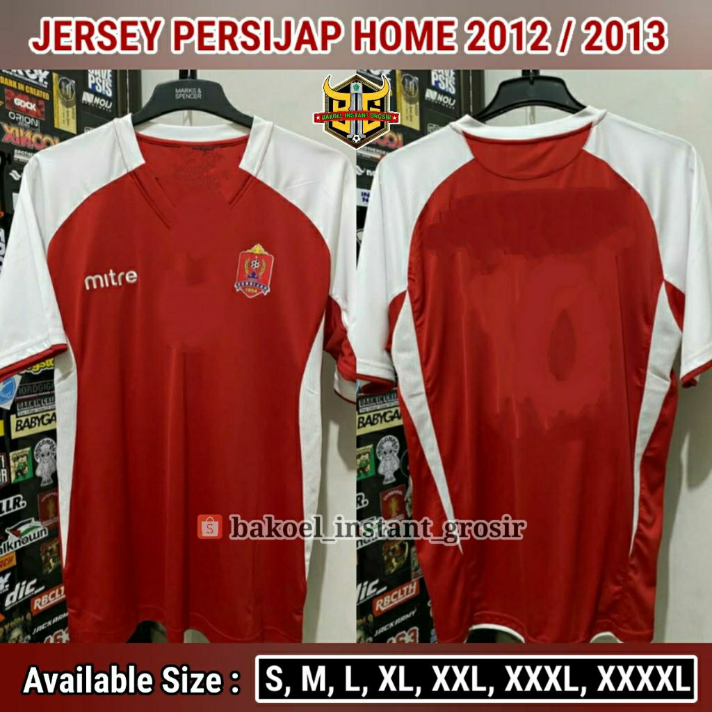 Jersey PERSIJAP JEPARA Home 2012 / 2013 Merah MITRE Full PRINTING atau BORDIR Retro Remake Lokal