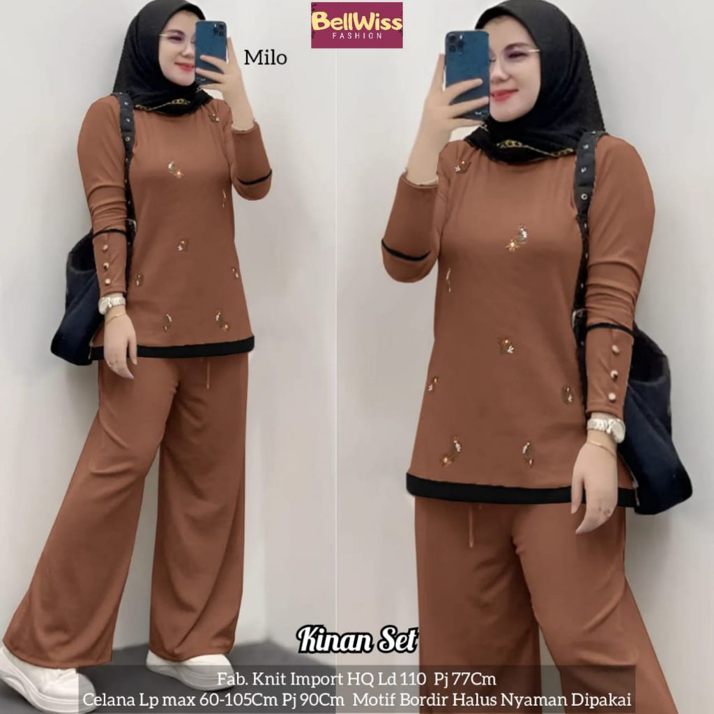KINAN SET / SETELAN BLOUSE ATASAN POLOS