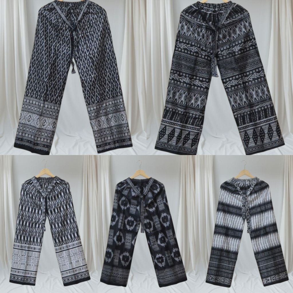 Celana Panjang / Celana Tidur / Celana Santai / Kulot Motif Songket Asmat Bahan Rayon
