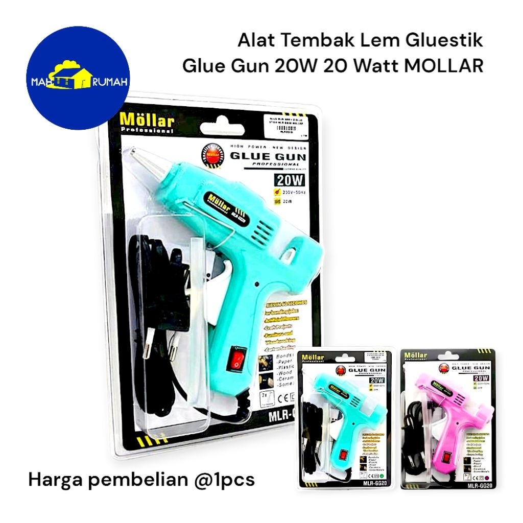 

Alat Lem Tembak / Glue Gun MOLLAR - 20 Watt (20W) Kecil