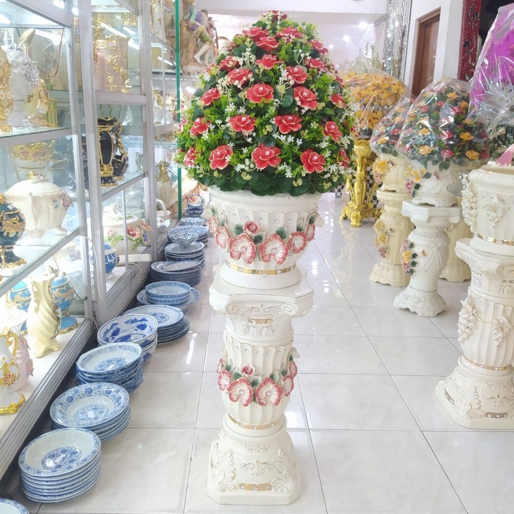 Bunga Pilar bunga rangkai besar atau  bunga pilar rangkai sudut ruangan tinggi 120 cm bunga padat ba