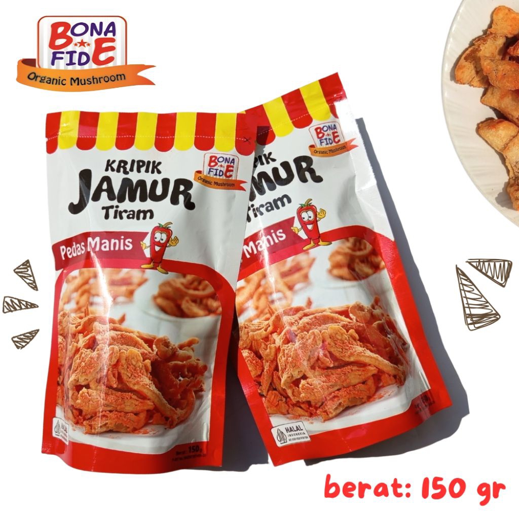 

150 gr Jamur Crispy - Keripik Kripik Jamur Tiram Bonafide Pedas Manis - Camilan Terfavorit Terenak Termurah Terlaris - Renyah, gurih, non-pengawet - Oleh oleh Khas Malang
