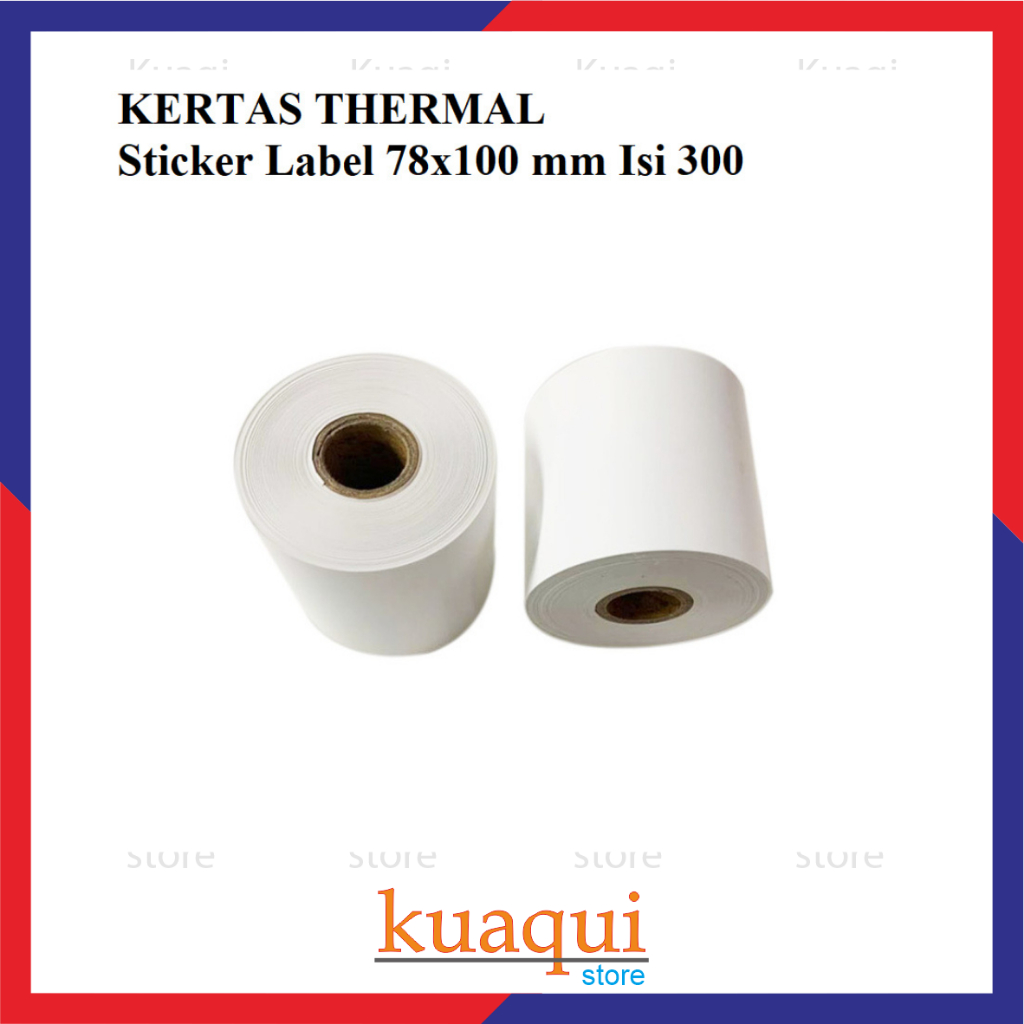 

Kertas Sticker Label 78x100 mm Isi 300 Thermal Resi Lembar Per Roll Barcode Gulung 7.8x10 cm