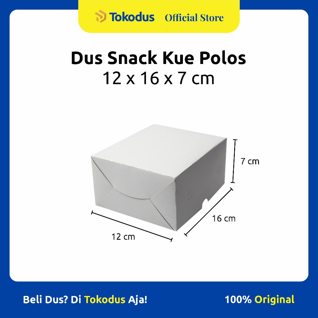 

Dus Snack Kue Polos Putih uk 12 x 16 x 7 cm