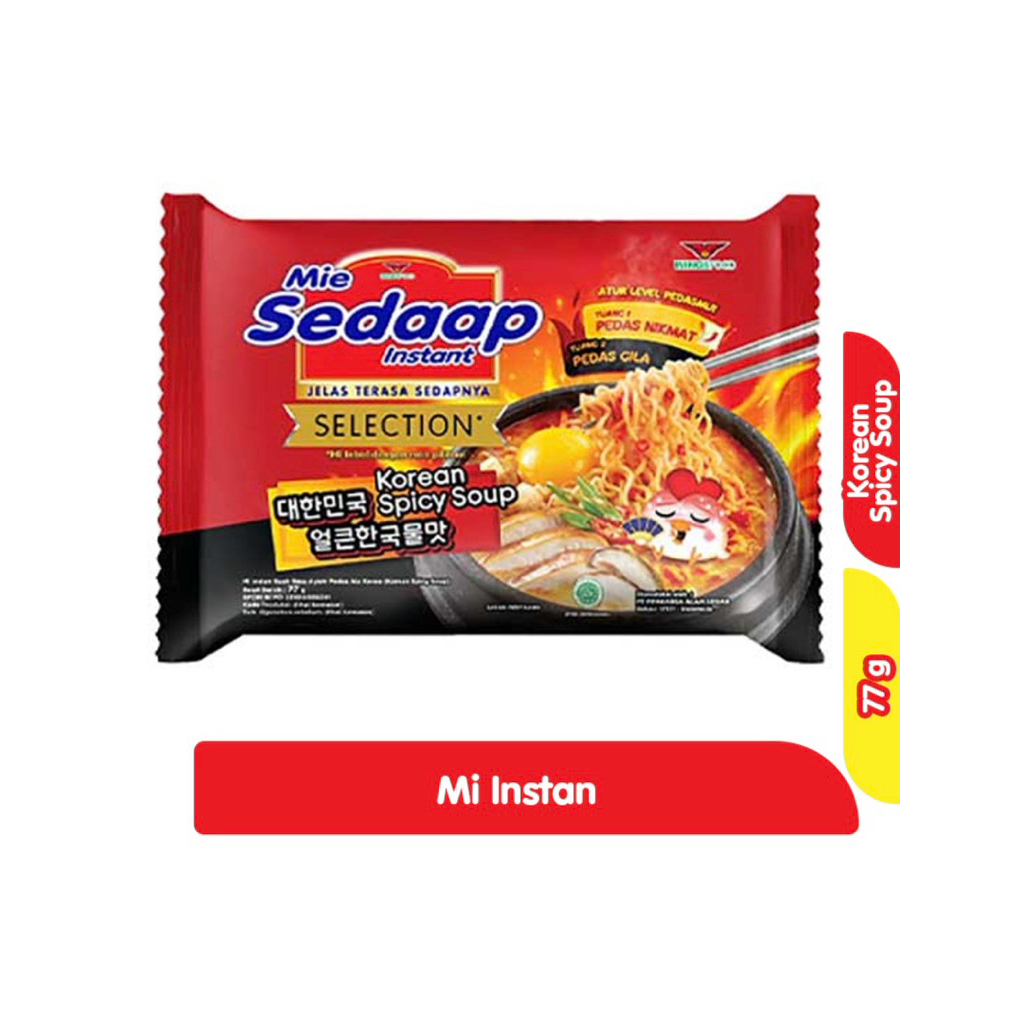 

1 DUS isi 40 MIE SEDAAP INSTAN REBUS KHAS KOREAN PEDAS 77 gram