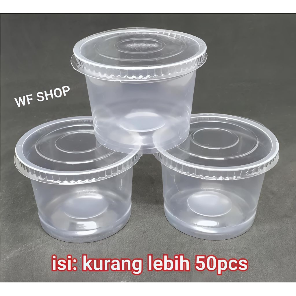 Cup Jelly Agar Puding 50ml 65ml  Isi 50pcs + Tutup / Cup Plastik Puding