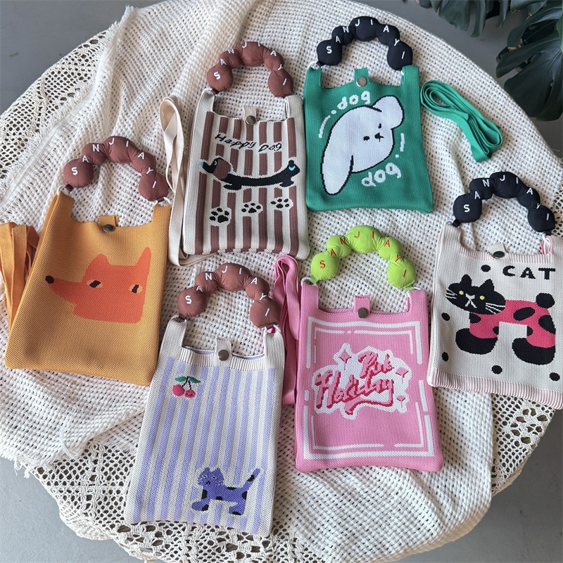 Mouseman - Tas Selempang Rajut Knitted Mini Bag Korea / Tas HP Rajut Mini / Tas Fashion Korea Wanita