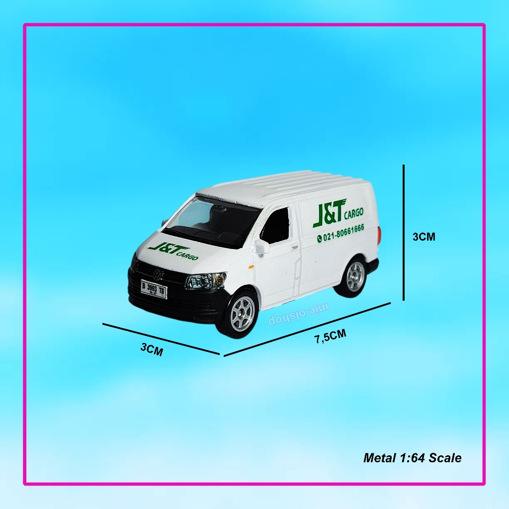 DIECAST MINIATUR SKALA 1:64 MOBIL EKSPEDISI JT CARGO JNT KARGO PUTIH