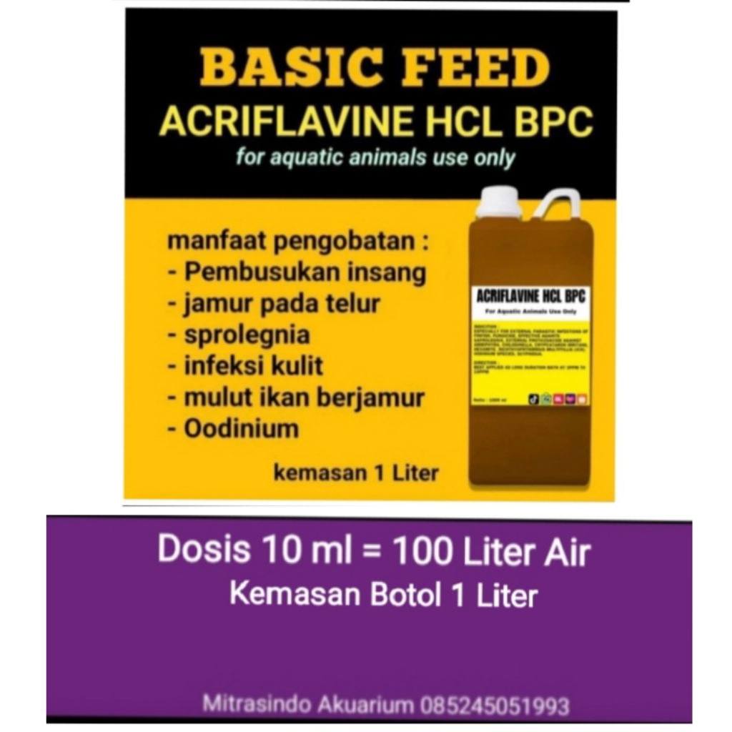 Acriflavine HCL BPC 1 Liter Obat Ikan.
