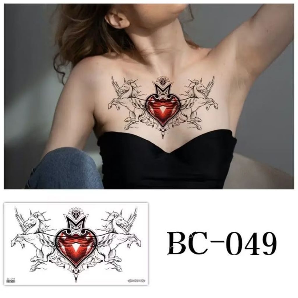 COD| TATTO TEMPORER BC 049 HATI BERSINAR KEREN TAHAN LAMA TATO TEMPORARY