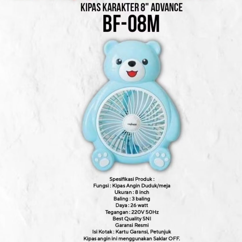 KIPAS ANGIN KARAKTER 8INCH ADVANCE BF-08M