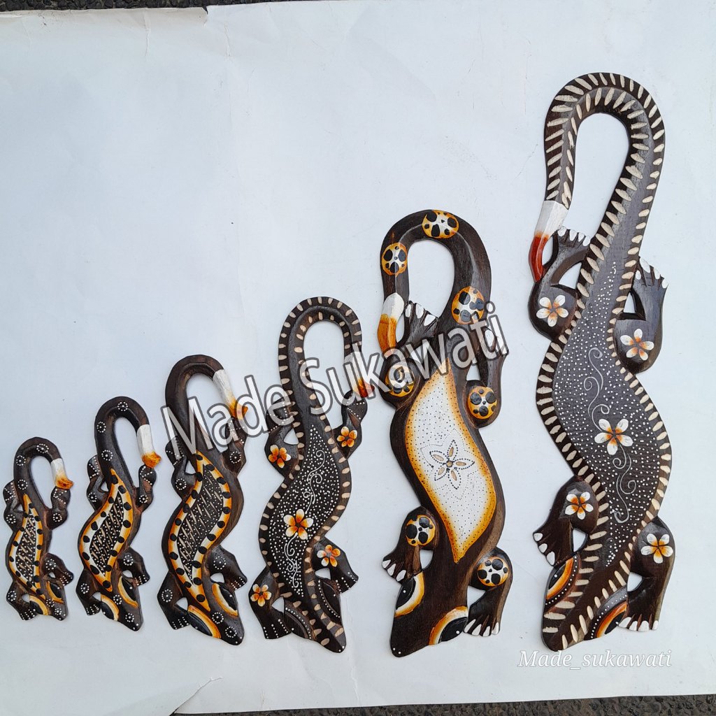 Kerajinan Kayu Hiasan dinding Gecko tokek cicak dekorasi handmade bali