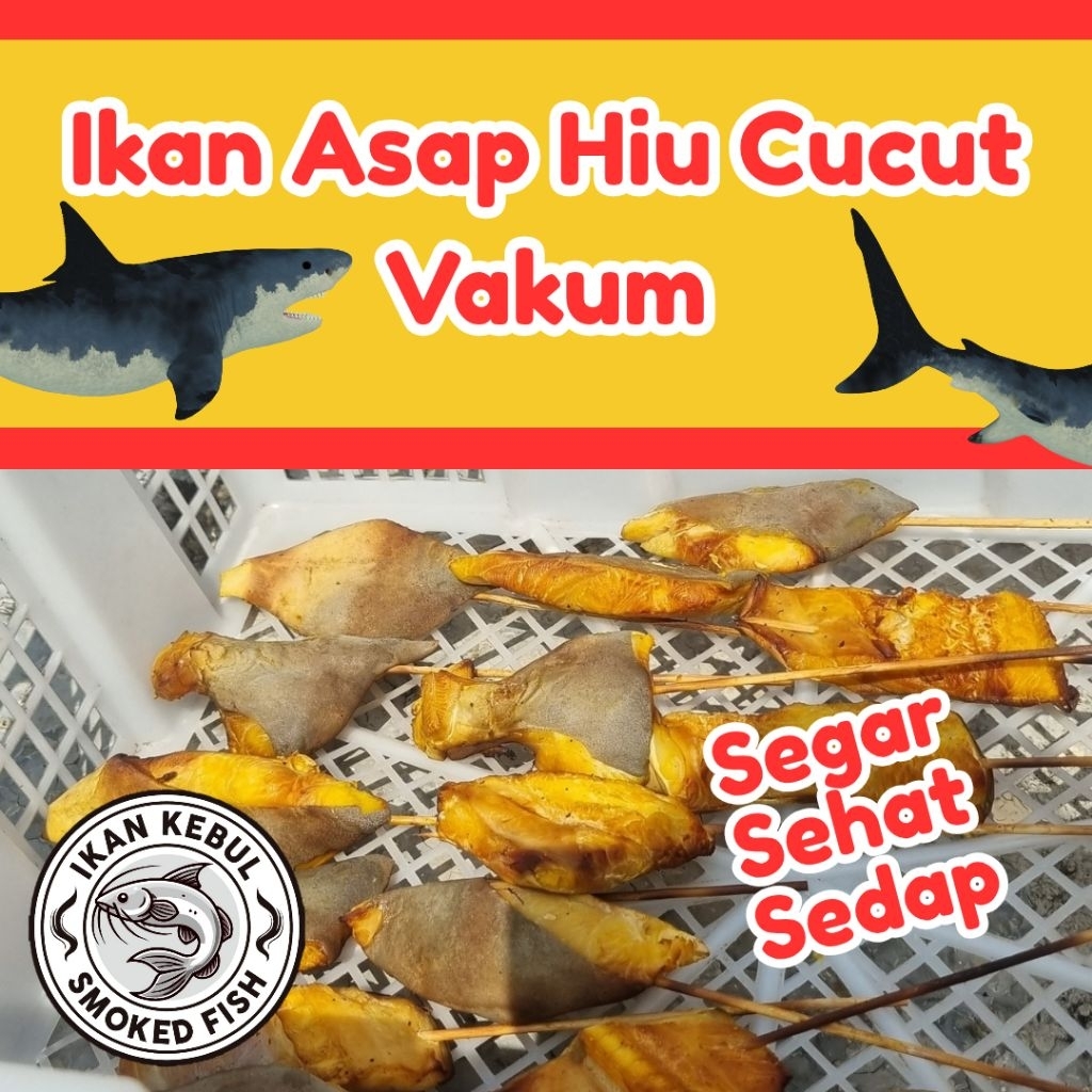

Ikan asap hiu cucut vakum