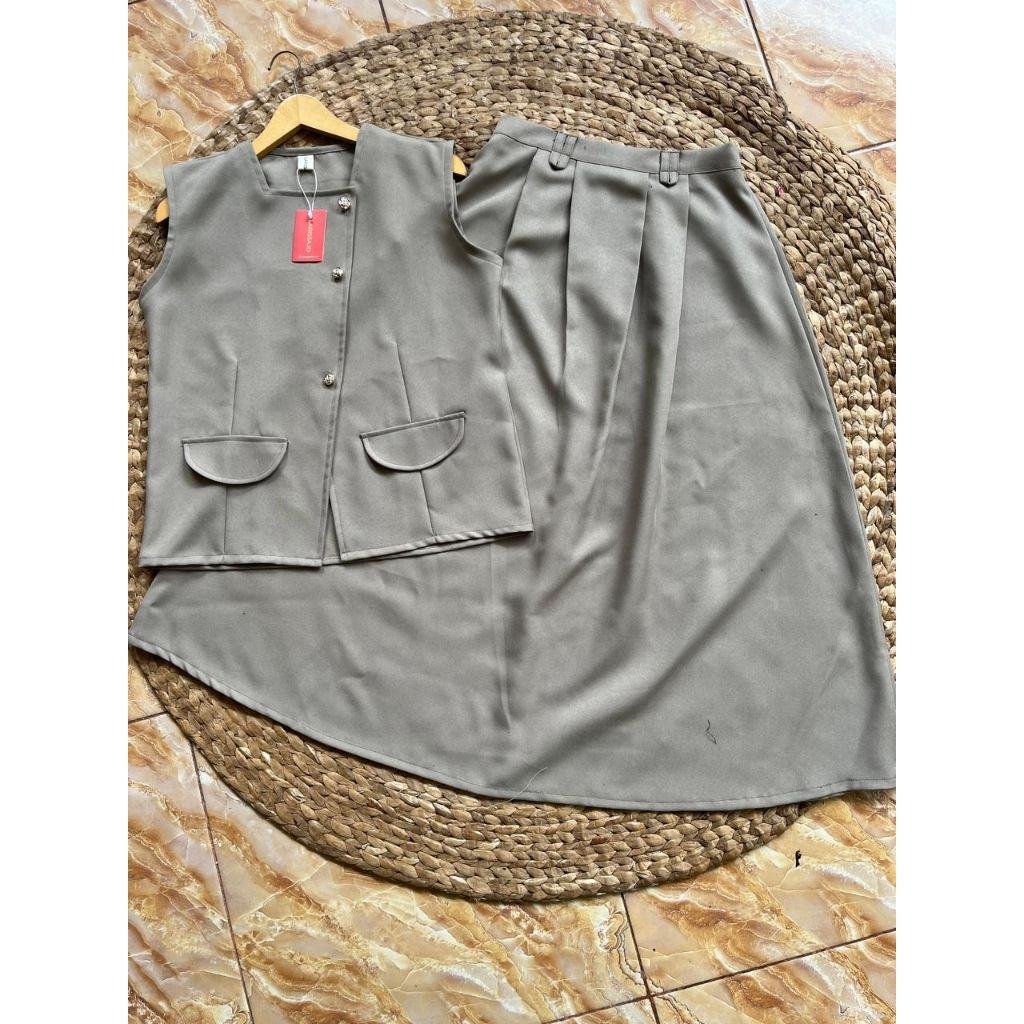 Naomi Set Vest Rok/set blezer wanita/vest outer/setelan rok wanita/vest wanita