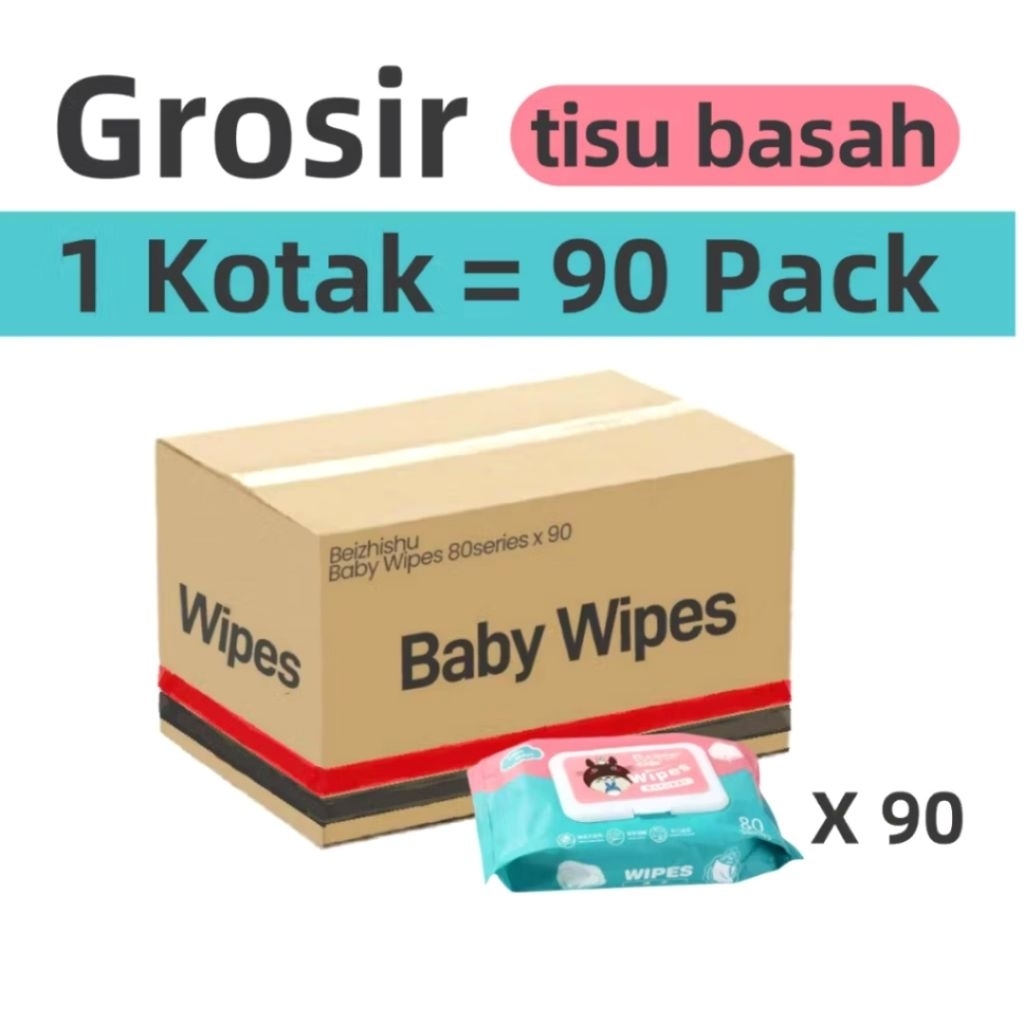Tisu Basah Bayi Aman (1 Dus=90 Pack) Grosir Murah
