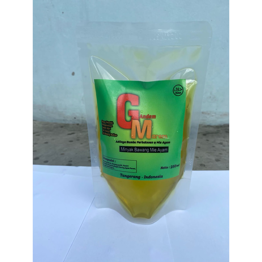 

Minyak Bawang Gandem Marem Minyak Kaldu Mie Ayam Gandem Marem Wonogiri Asli Pedagang berat 250ML