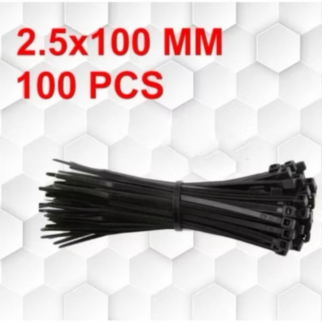 

Cable Kabel Tie Ties Ikat Plastik 2.5 x 100mm 100 pcs