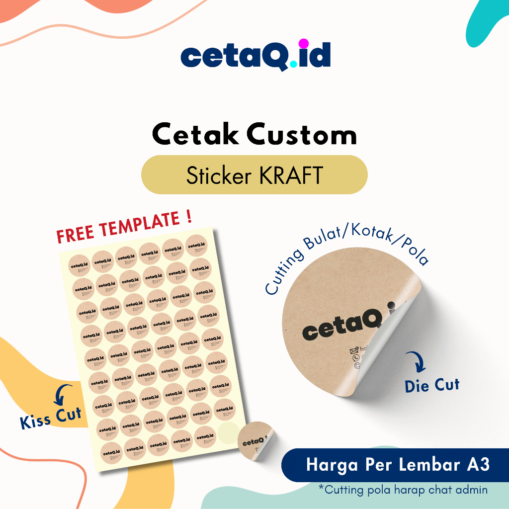 

Cetaq.id A3+ Sticker Kraft Custom label, Stiker Estetik, Sticker Thank you, Stiker Coklat Aesthetic