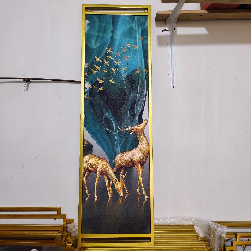 Hiasan Dinding Mewah/Lukisan Canvas100x30 Dekorasi Ruang Tamu Lukisan Aesthetic