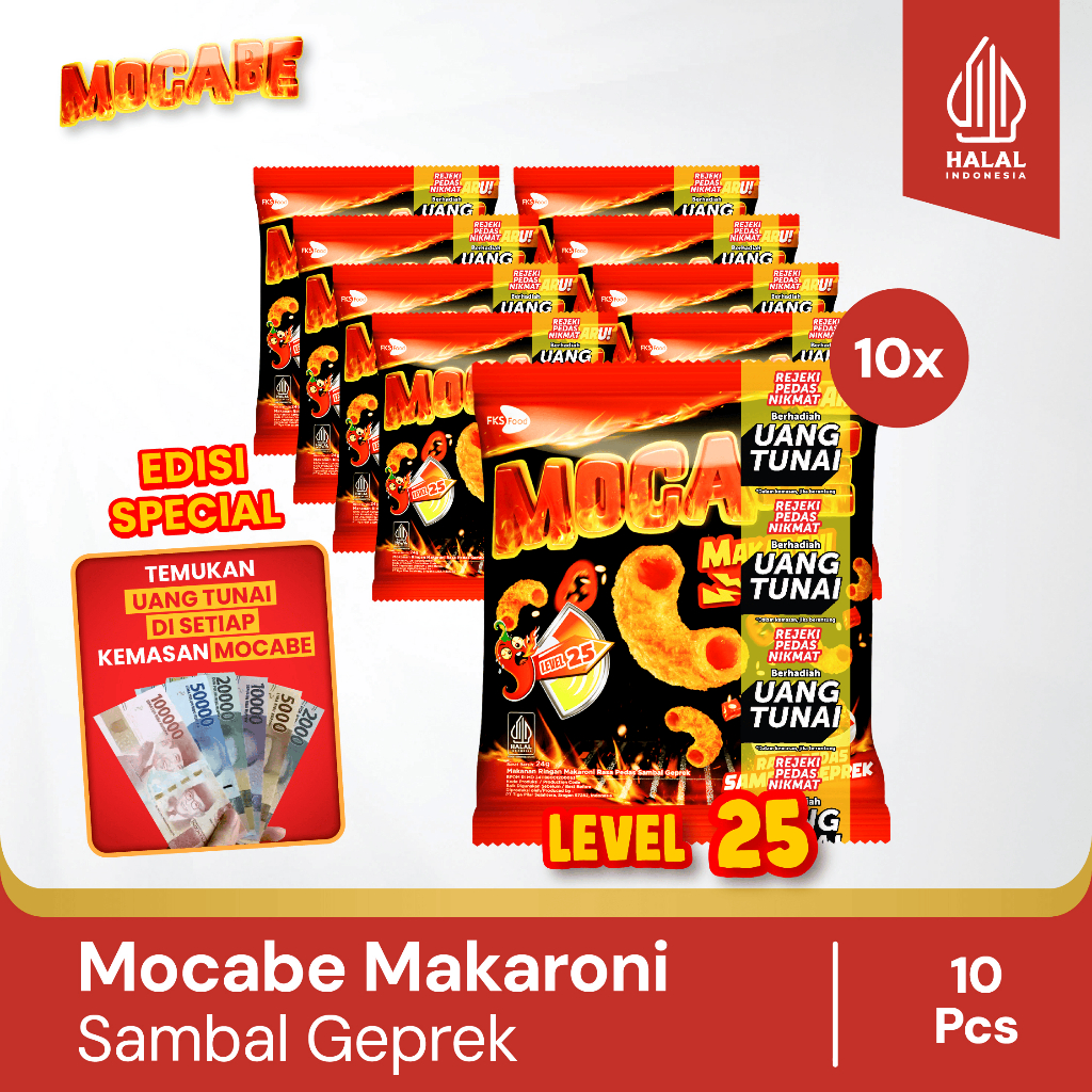 

Mocabe - Sambal Geprek - Small Pack - 1 renceng (10 pcs ) - 24gr
