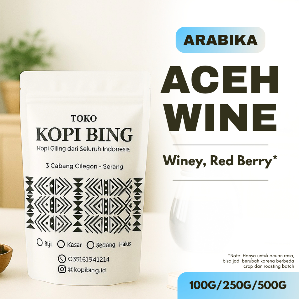 

Kopi Bing Arabika Aceh Gayo Wine. Kopi Anggur